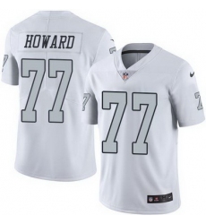 Nike Raiders #77 Austin Howard White Mens Stitched NFL Limited Rush Jersey