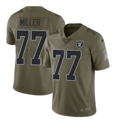 Nike Raiders #77 Kolton Miller Olive Mens Stitched NFL Limited 2017 Salute To Service Jersey