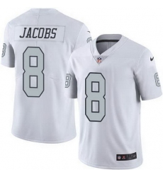 Nike Raiders 8 Josh Jacobs White Men Stitched NFL Limited Rush Jersey