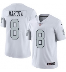 Nike Raiders 8 Marcus Mariota White Men Stitched NFL Limited Rush Jersey