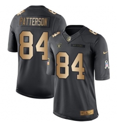Nike Raiders #84 Cordarrelle Patterson Black Mens Stitched NFL Limited Gold Salute To Service Jersey