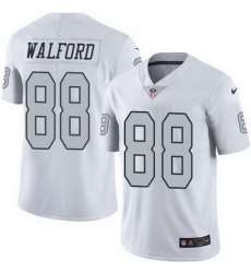 Nike Raiders #88 Clive Walford White Mens Stitched NFL Limited Rush Jersey