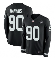 Nike Raiders 90 Johnathan Hankins Black Team Color Men Stitched NFL Limited Therma Long Sleeve Jersey