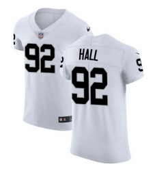 Nike Raiders #92 P J Hall White Mens Stitched NFL Vapor Untouchable Elite Jersey