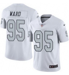 Nike Raiders #95 Jihad Ward White Mens Stitched NFL Limited Rush Jersey