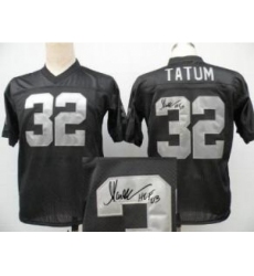 Oakland Raiders 32 Jack Tatum Black Throwback M&N Signed NFL Jerseys