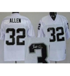 Oakland Raiders 32 Marcus Allen White Throwback M&N Signed NFL Jerseys