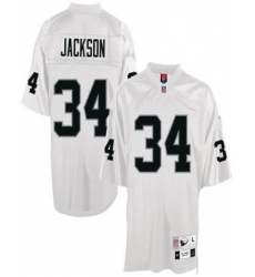 Oakland Raiders 34 B.Jackson throwback white Jersey
