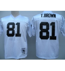 Oakland Raiders 81 T.Brown white Jerseys Throwback