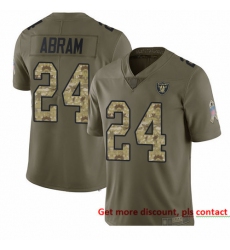 Raiders 24 Johnathan Abram Olive Camo Men Stitched Football Limited 2017 Salute To Service Jersey