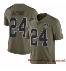 Raiders 24 Johnathan Abram Olive Men Stitched Football Limited 2017 Salute To Service Jersey