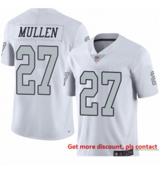 Raiders 27 Trayvon Mullen White Men Stitched Football Limited Rush Jersey