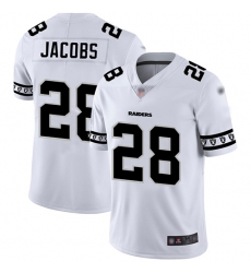 Raiders 28 Josh Jacobs White Mens Stitched Football Limited Team Logo Fashion Jersey