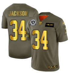 Raiders 34 Bo Jackson Camo Gold Men Stitched Football Limited 2019 Salute To Service Jersey