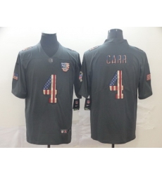 Raiders 4 Derek Carr 2019 Salute To Service USA Flag Fashion Limited Jersey