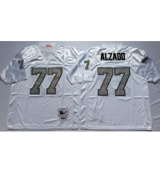 Raiders 77 Lyle Alzado White Silver Number Throwback Jersey
