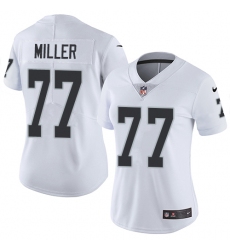Nike Raiders #77 Kolton Miller White Womens Stitched NFL Vapor Untouchable Limited Jersey