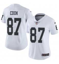 Nike Raiders #87 Jared Cook White Womens Stitched NFL Vapor Untouchable Limited Jersey