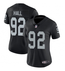 Nike Raiders #92 P J Hall Black Team Color Womens Stitched NFL Vapor Untouchable Limited Jersey