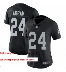 Raiders 24 Johnathan Abram Black Team Color Women Stitched Football Vapor Untouchable Limited Jersey