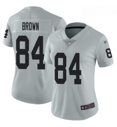 Raiders #84 Antonio Brown Silver Women Stitched Football Limited Inverted Legend Jersey