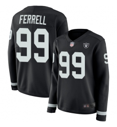 Raiders 99 Clelin Ferrell Black Team Color Women Stitched Football Limited Therma Long Sleeve Jersey