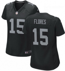 Women Las Vegas Raiders 15 Tom Flores Black Limited Jersey