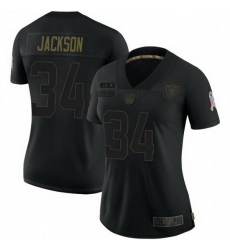 Women Las Vegas Raiders Bo Jackson Black 2020 Salute To Service Jersey