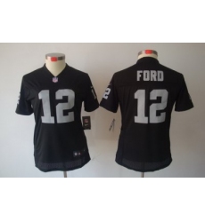 Women Nike Oakland Raiders 12# Ford Black[Women Limited Jerseys]