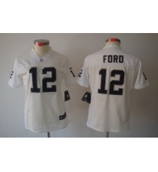 Women Nike Oakland Raiders 12# Ford White[Women Limited Jerseys]