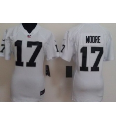 Women Nike Oakland Raiders #17 Denarius Moore White Nike NFL Jerseys