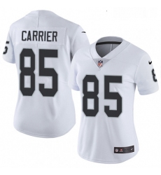 Women Nike Oakland Raiders 85 Derek Carrier White Vapor Untouchable Elite Player NFL Jersey