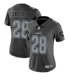 Women Nike Raiders 28 Josh Jacobs Gray Smoke Vapor Untouchable Limited Jersey