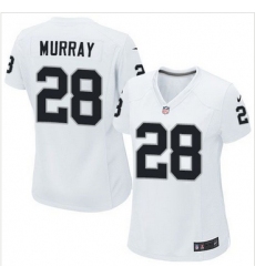 Women Nike Raiders #28 Latavius Murray White Stitched NFL Elite Jersey