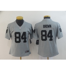 Women Nike Raiders 84 Antonio Brown Gary Women Inverted Legend Limited Jersey