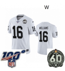 Women Oakland Raiders #16 Tyrell Williams White 60th Anniversary Vapor Untouchable Limited Player 100th Season Football Jersey