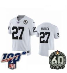 Women Oakland Raiders #27 Trayvon Mullen White 60th Anniversary Vapor Untouchable Limited Player 100th Season Football Jersey