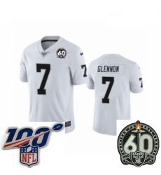 Women Oakland Raiders #7 Mike Glennon White 60th Anniversary Vapor Untouchable Limited Player 100th Season Football Jersey