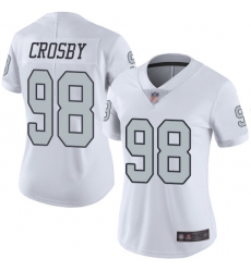 Women Raiders 98 Maxx Crosby White Stitched Football Limited Rush Jersey