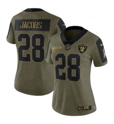 Women's Las Vegas Raiders Josh Jacobs Nike Olive 2021 Salute To Service Limited Player Jersey