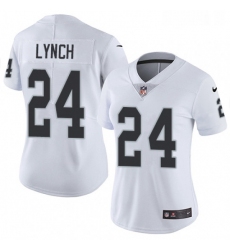 Womens Nike Oakland Raiders 24 Marshawn Lynch White Vapor Untouchable Limited Player NFL Jersey
