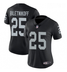 Womens Nike Oakland Raiders 25 Fred Biletnikoff Black Team Color Vapor Untouchable Limited Player NFL Jersey