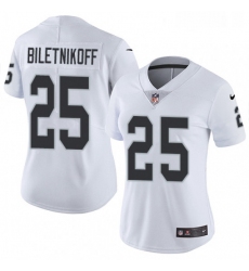 Womens Nike Oakland Raiders 25 Fred Biletnikoff White Vapor Untouchable Limited Player NFL Jersey