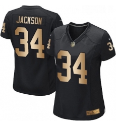 Womens Nike Oakland Raiders 34 Bo Jackson Elite BlackGold Team Color NFL Jersey