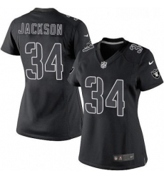 Womens Nike Oakland Raiders 34 Bo Jackson Limited Black Impact NFL Jersey