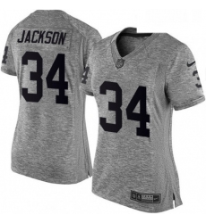 Womens Nike Oakland Raiders 34 Bo Jackson Limited Gray Gridiron NFL Jersey