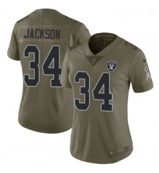 Womens Nike Oakland Raiders 34 Bo Jackson Limited Olive 2017 Salute to Service NFL Jersey