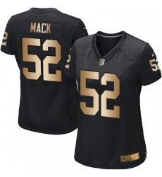 Womens Nike Oakland Raiders 52 Khalil Mack Elite BlackGold Team Color NFL Jersey