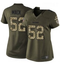 Womens Nike Oakland Raiders 52 Khalil Mack Elite Green Salute to Service NFL Jersey