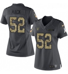 Womens Nike Oakland Raiders 52 Khalil Mack Limited Black 2016 Salute to Service NFL Jersey
